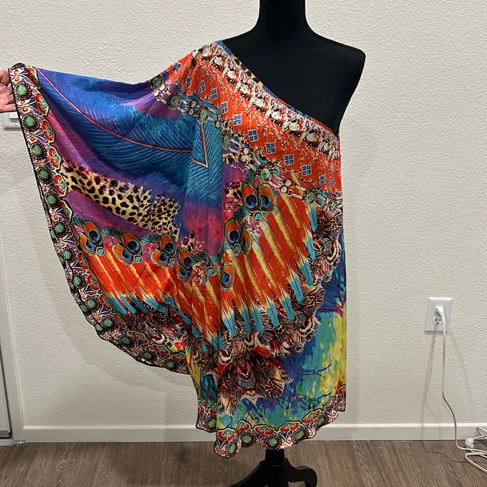 Off shoulder kaftan dress